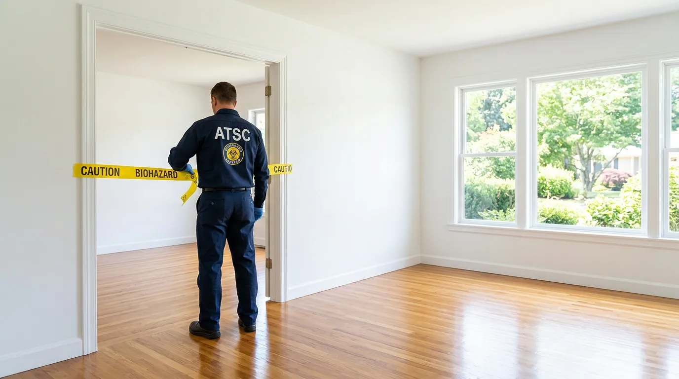 Certified biohazard cleanup crew performing Trauma Scene Cleanup in Hamden